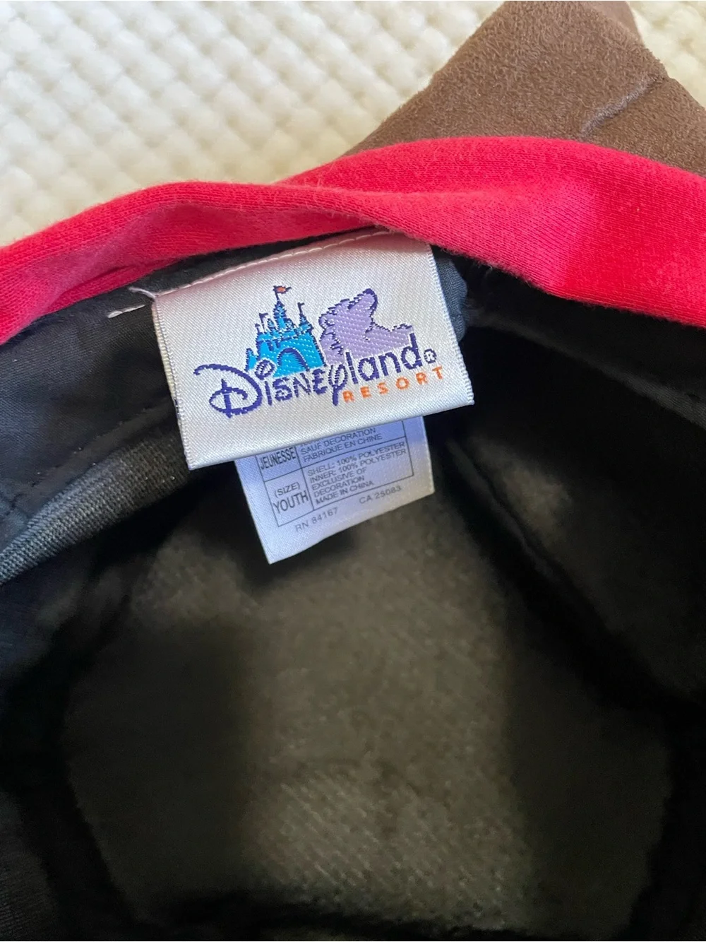 Disneyland Brown Pirate Tricorn Hat with Red Ties and Pirate Patches